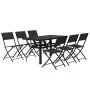 Juego de comedor de jardín 7 piezas con cojines gris y negro de vidaXL, Conjuntos de jardín - Ref: Foro24-3102924, Precio: 35...