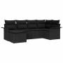 Conjunto de sofá de jardín 6 pcs Negro ratán sintético en Sofás de exterior | Comprar online en Foru.es