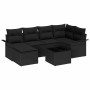 Conjunto de sofá de jardín 7 pcs Negro ratán sintético en Sofás de exterior | Comprar online en Foru.es