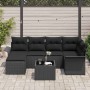Conjunto de sofá de jardín 7 pcs Negro ratán sintético en Sofás de exterior | Comprar online en Foru.es