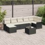 Conjunto de sofá de jardín con cojín 8 pcs Negro Poliratán en Sofás de exterior | Comprar online en Foru.es