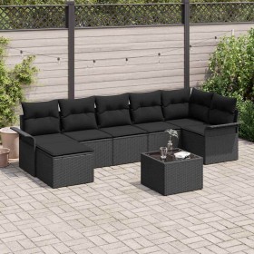 Conjunto de sofá de jardín 8 pcs Negro ratán sintético en Sofás de exterior | Comprar online en Foru.es