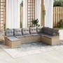Conjunto de sofá de jardín 8 pcs Beige ratán sintético en Sofás de exterior | Comprar online en Foru.es