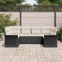 Conjunto de sofás de jardín 6 pcs Negro ratán sintético en Sofás de exterior | Comprar online en Foru.es