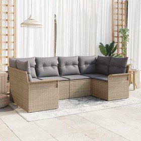 Conjunto de sofás de jardín 6 pcs Beige ratán sintético en Sofás de exterior | Comprar online en Foru.es