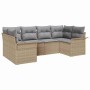 Conjunto de sofás de jardín 6 pcs Beige ratán sintético en Sofás de exterior | Comprar online en Foru.es
