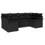 Conjunto de sofás de jardín 6 pcs Negro ratán sintético en Sofás de exterior | Comprar online en Foru.es