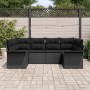 Conjunto de sofás de jardín 6 pcs Negro ratán sintético en Sofás de exterior | Comprar online en Foru.es
