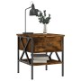Mesita de noche madera de ingeniería roble ahumado 40x42x45 cm de vidaXL, Mesitas de noche - Ref: Foro24-825957, Precio: 49,9...