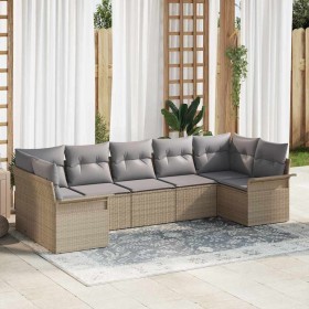 Conjunto de sofá de jardín 7 pcs Beige ratán sintético en Sofás de exterior | Comprar online en Foru.es
