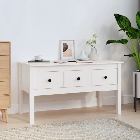 Solid white pine wood coffee table 102x49x55 cm by vidaXL, Coffee table - Ref: Foro24-820942, Price: 98,31 €, Discount: %