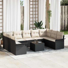 Conjunto de sofá de jardín 10 pcs Negro ratán sintético en Sofás de exterior | Comprar online en Foru.es