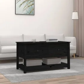 Mesa de centro de madera maciza de pino negro 102x49x55 cm de vidaXL, Mesas de centro - Ref: Foro24-820925, Precio: 130,91 €,...