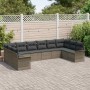 Conjunto de sofá de jardín 10 pcs Gris ratán sintético en Sofás de exterior | Comprar online en Foru.es