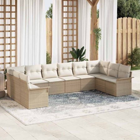 Conjunto de sofá de jardín 10 pcs Beige ratán sintético en Sofás de exterior | Comprar online en Foru.es