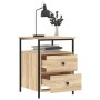 Mesita de noche madera de ingeniería roble Sonoma 44x45x60 cm de vidaXL, Mesitas de noche - Ref: Foro24-826005, Precio: 61,49...