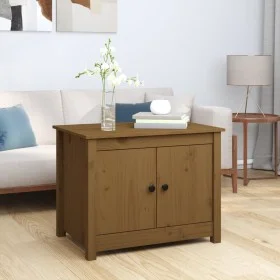 Mesa de centro de madera maciza de pino marrón miel 71x49x55 cm de vidaXL, Mesas de centro - Ref: Foro24-820929, Precio: 82,0...