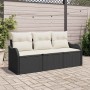 Conjunto de sofá de jardín 3 pcs Negro ratán sintético en Sofás de exterior | Comprar online en Foru.es