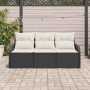 Conjunto de sofá de jardín 3 pcs Negro ratán sintético en Sofás de exterior | Comprar online en Foru.es