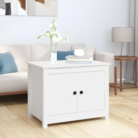 Mesa de centro de madera maciza de pino blanco 71x49x55 cm de vidaXL, Mesas de centro - Ref: Foro24-820927, Precio: 86,06 €, ...