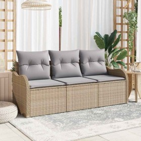 Conjunto de sofá de jardín 3 pcs Beige ratán sintético en Sofás de exterior | Comprar online en Foru.es