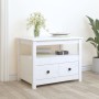 Mesa de centro de madera maciza de pino blanco 71x49x55 cm de vidaXL, Mesas de centro - Ref: Foro24-820937, Precio: 101,12 €,...