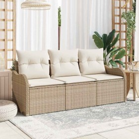 Conjunto de sofá de jardín 3 pcs Beige ratán sintético en Sofás de exterior | Comprar online en Foru.es