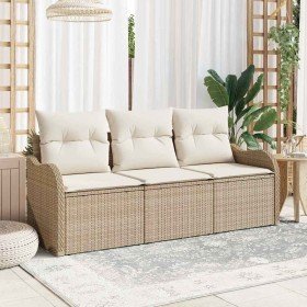 Conjunto de sofá de jardín 3 pcs Beige ratán sintético en Sofás de exterior | Comprar online en Foru.es
