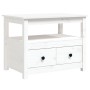 Mesa de centro de madera maciza de pino blanco 71x49x55 cm de vidaXL, Mesas de centro - Ref: Foro24-820937, Precio: 101,12 €,...
