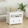 Mesa de centro de madera maciza de pino blanco 71x49x55 cm de vidaXL, Mesas de centro - Ref: Foro24-820937, Precio: 101,12 €,...