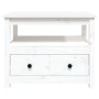 Mesa de centro de madera maciza de pino blanco 71x49x55 cm de vidaXL, Mesas de centro - Ref: Foro24-820937, Precio: 101,12 €,...