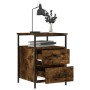 Mesita de noche madera de ingeniería roble ahumado 44x45x60 cm de vidaXL, Mesitas de noche - Ref: Foro24-826007, Precio: 54,0...