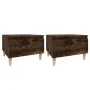 Mesas auxiliares 2 uds contrachapada roble ahumado 50x46x35 cm de vidaXL, Mesas auxiliares - Ref: Foro24-819511, Precio: 53,9...