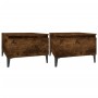 Mesas auxiliares 2 uds contrachapada roble ahumado 50x46x35 cm de vidaXL, Mesas auxiliares - Ref: Foro24-819527, Precio: 68,0...