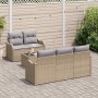 Conjunto de sofá de jardín Beige ratán sintético en Sofás de exterior | Comprar online en Foru.es