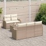 Conjunto de sofá de jardín Beige ratán sintético en Sofás de exterior | Comprar online en Foru.es