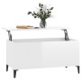 Mesa de centro madera contrachapada blanco brillo 90x44,5x45 cm de vidaXL, Mesas de centro - Ref: Foro24-819590, Precio: 64,5...