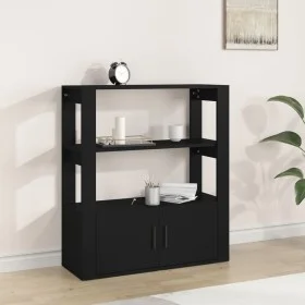 Aparador de madera contrachapada negro 80x30x90 cm de vidaXL, Aparadores - Ref: Foro24-819461, Precio: 60,58 €, Descuento: %