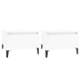 Mesas auxiliares 2 uds contrachapada blanco brillo 50x46x35 cm de vidaXL, Mesas auxiliares - Ref: Foro24-819521, Precio: 62,0...