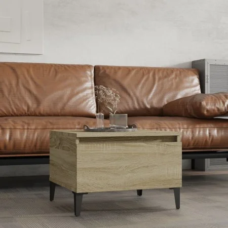 Mesa auxiliar madera contrachapada roble Sonoma 50x46x35 cm de vidaXL, Mesas auxiliares - Ref: Foro24-819522, Precio: 44,66 €...