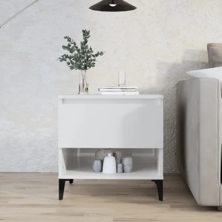 Beistelltisch aus glänzend weißem Sperrholz, 50 x 46 x 50 cm von vidaXL, Seitentische - Ref: Foro24-819552, Preis: 39,64 €, R...