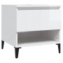 Mesa auxiliar de madera contrachapada blanco brillo 50x46x50 cm de vidaXL, Mesas auxiliares - Ref: Foro24-819552, Precio: 39,...