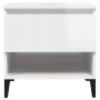 Mesa auxiliar de madera contrachapada blanco brillo 50x46x50 cm de vidaXL, Mesas auxiliares - Ref: Foro24-819552, Precio: 39,...