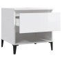 Mesa auxiliar de madera contrachapada blanco brillo 50x46x50 cm de vidaXL, Mesas auxiliares - Ref: Foro24-819552, Precio: 39,...
