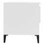 Mesa auxiliar de madera contrachapada blanco brillo 50x46x50 cm de vidaXL, Mesas auxiliares - Ref: Foro24-819552, Precio: 39,...