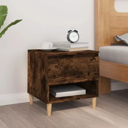 Nachttisch aus geräuchertem Eichensperrholz, 50 x 46 x 50 cm von vidaXL, Nachttische - Ref: Foro24-819542, Preis: 49,51 €, Ra...
