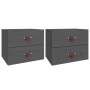 Mesitas de noche de pared 2 uds gris 50x36x40 cm de vidaXL, Taquillas y armarios de almacenamiento - Ref: Foro24-820981, Prec...