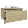 Mesa auxiliar madera contrachapada roble Sonoma 50x46x35 cm de vidaXL, Mesas auxiliares - Ref: Foro24-819506, Precio: 42,06 €...