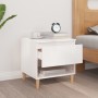 Mesita de noche madera contrachapada blanco brillo 50x46x50 cm de vidaXL, Mesitas de noche - Ref: Foro24-819536, Precio: 57,9...