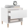 Mesita de noche madera contrachapada blanco brillo 50x46x50 cm de vidaXL, Mesitas de noche - Ref: Foro24-819536, Precio: 57,9...